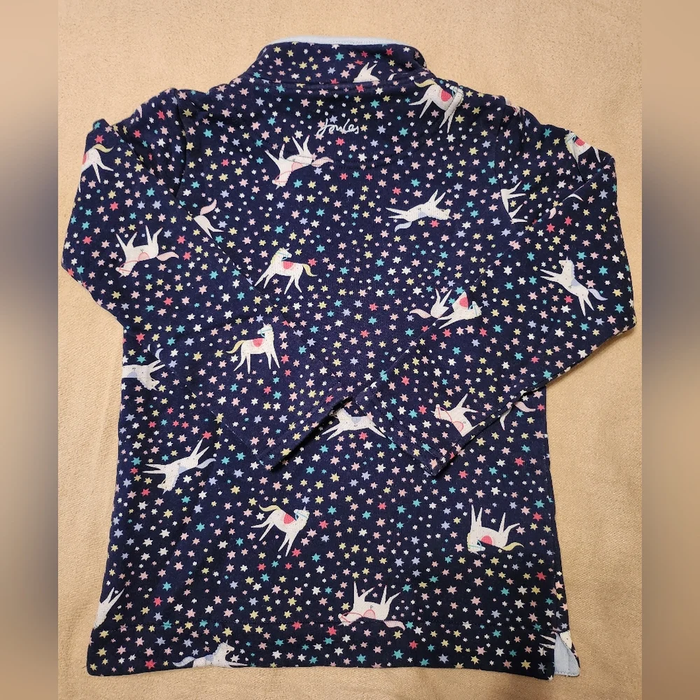 Joules, Girls, Quarter-zip pullover, Unicorn Navy, Size 9 / 10 Y. - Picture 4 of 5